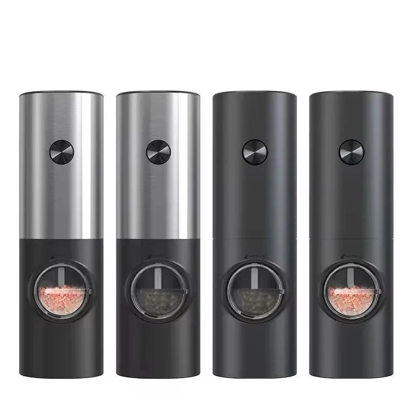 SPICETUNE – Electric Salt and Pepper Grinder Set with LED Light and Adjustable Thickness