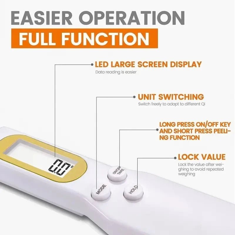 SPOONSCALE – Smart Electronic Measuring Spoon for Exact Ingredient Control, Multi-Unit Scale