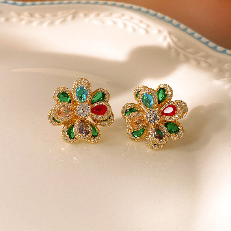Luxury Floral Pendant Necklace, Earrings and Bracelet
