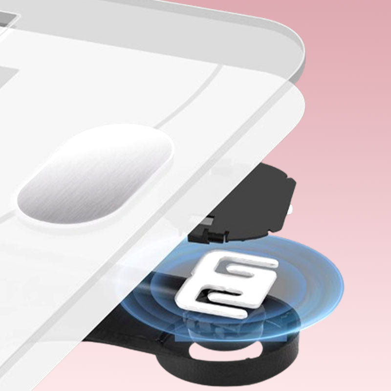 Smart Digital Body Weight and Fat Scale - Bluetooth Connected Bathroom Scale with 18 Health Metrics and Slim Glass Design for Men and Women