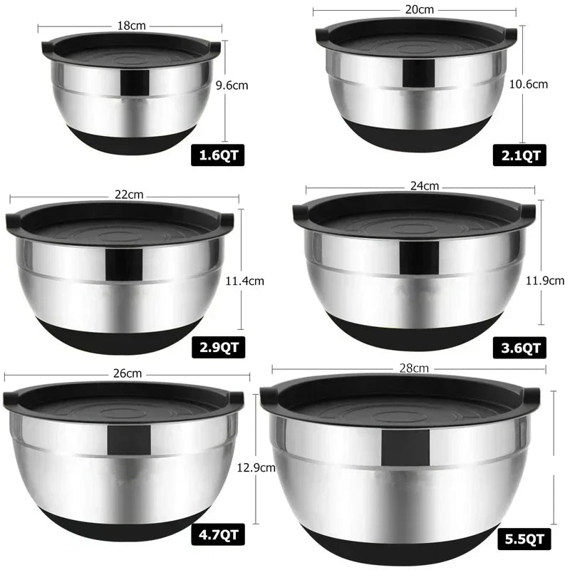 STEELBLEND – Stainless Steel Mixing Bowl with Non-Slip Silicone Bottoms