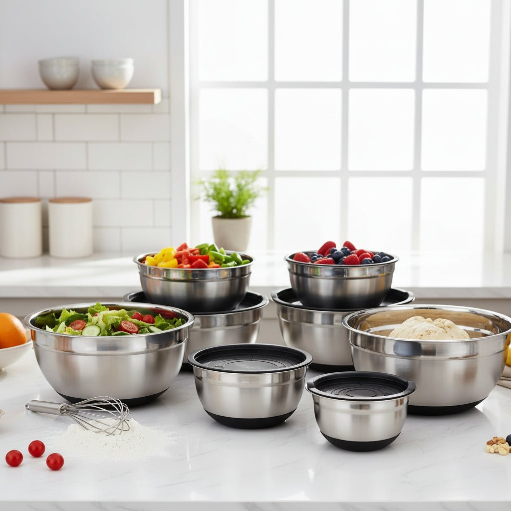 STEELBLEND – Stainless Steel Mixing Bowl with Non-Slip Silicone Bottoms