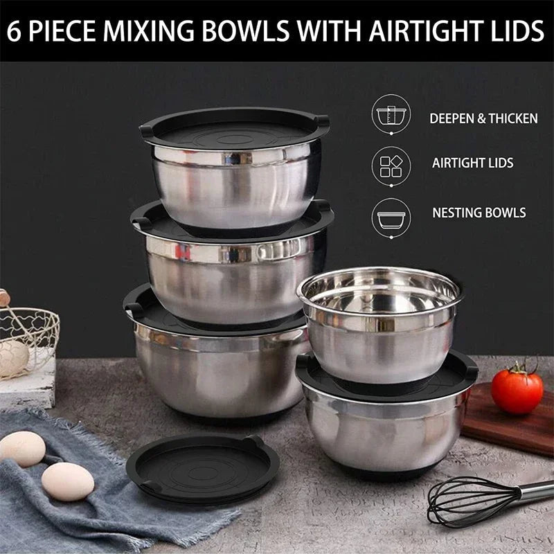 STEELBLEND – Stainless Steel Mixing Bowl with Non-Slip Silicone Bottoms