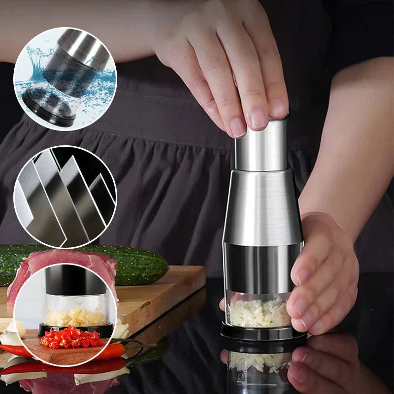 STEELMINCE – Compact Garlic Chopper Featuring Durable Steel Cutting Blades