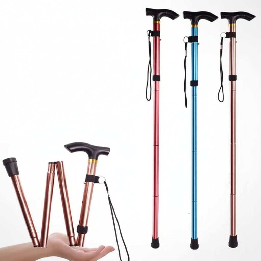 STEPFOLD – Compact Telescopic Folding Walking Stick for Controlled Hiking Support