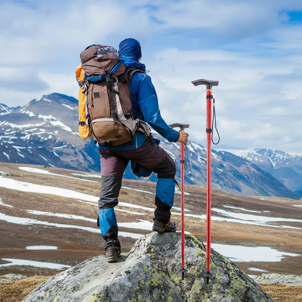 STEPFOLD – Compact Telescopic Folding Walking Stick for Controlled Hiking Support