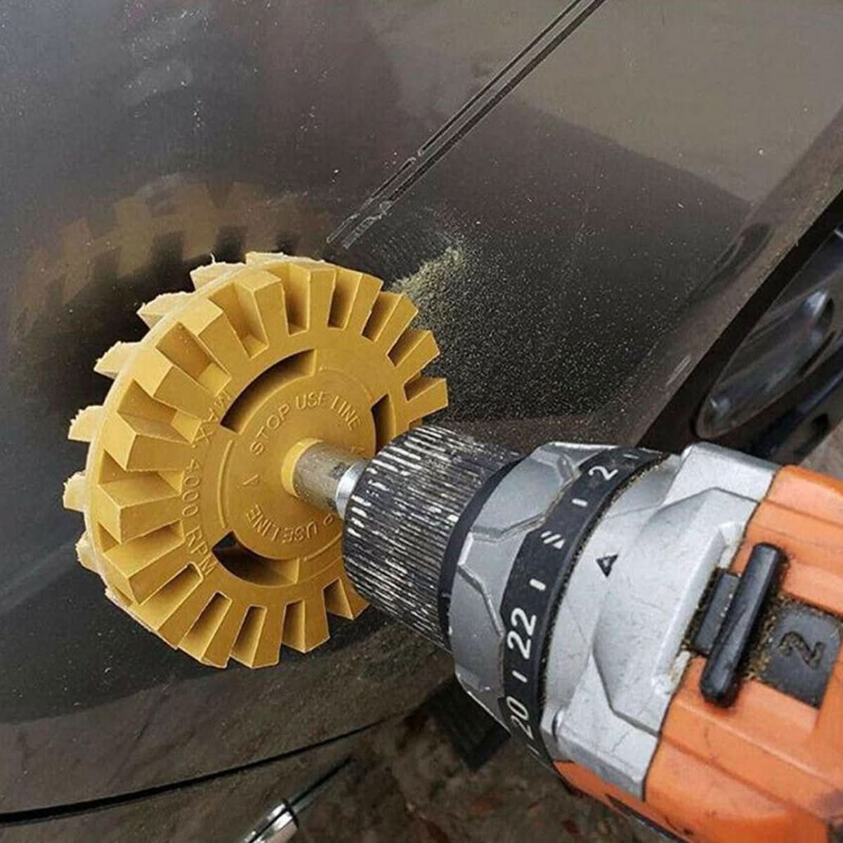 STICKOFF – Drill Attachment Sticker Remover Wheel for Safe Adhesive Removal