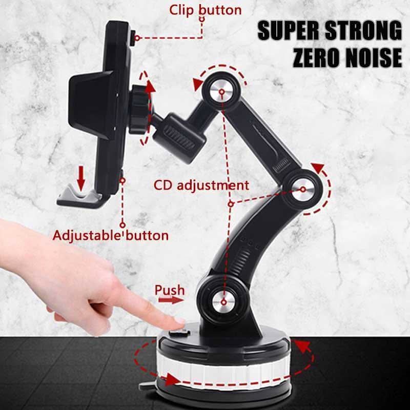 Super Adsorption – 360° Suction Phone Holder for Car, Desk & Kitchen