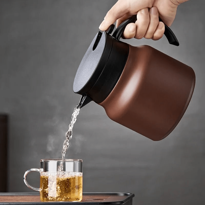 TeaLuxe – Insulated Teapot with Stainless Steel & Ceramic Strainer for Hot or Cold Tea