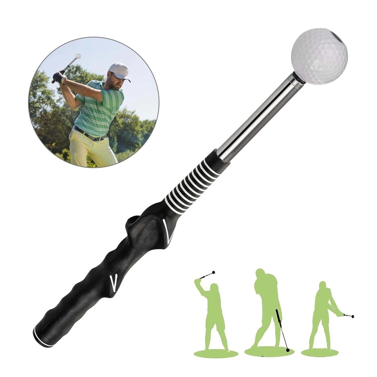 TEMPOCLICK – Retractable Golf Swing Trainer with Click Feedback