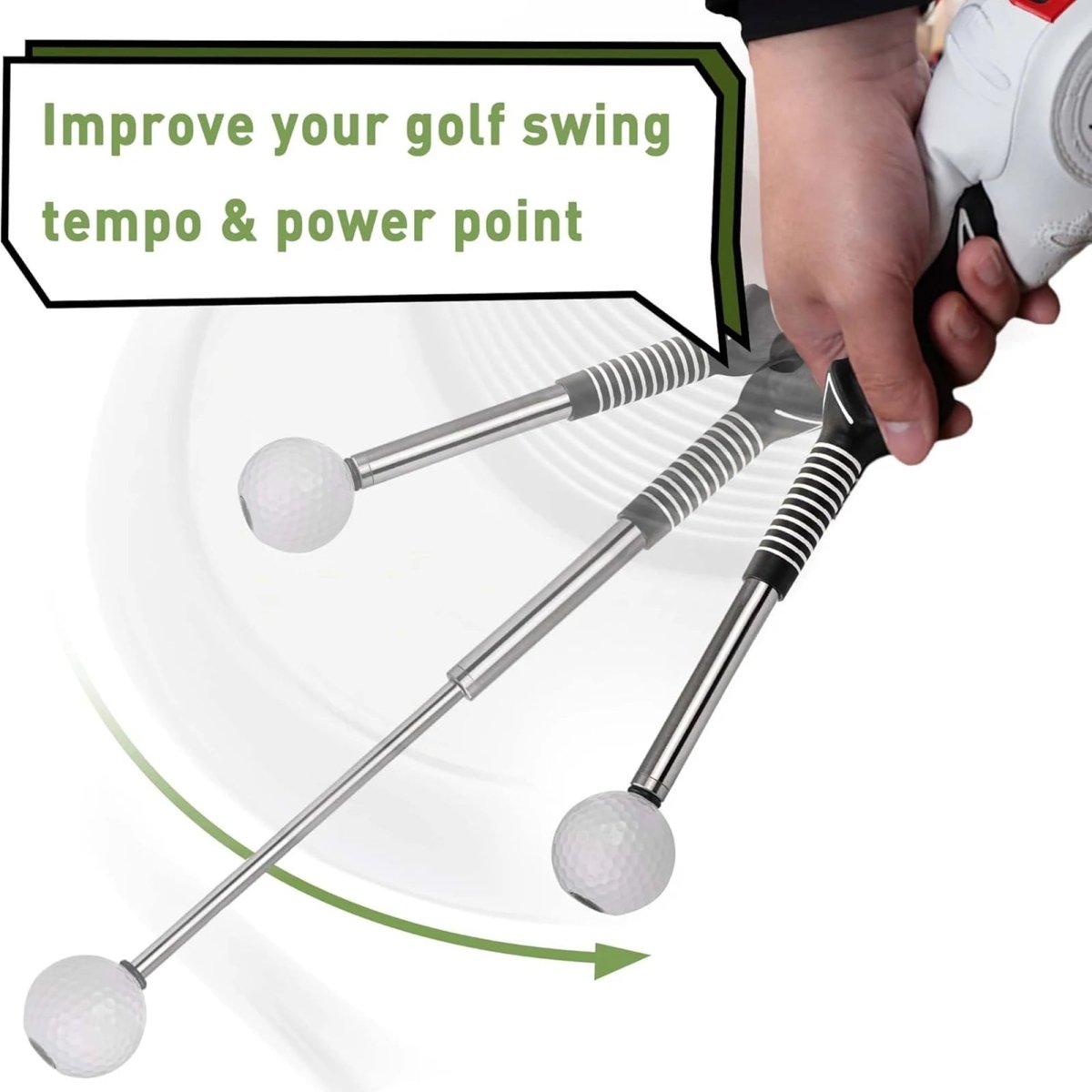 TEMPOCLICK – Retractable Golf Swing Trainer with Click Feedback