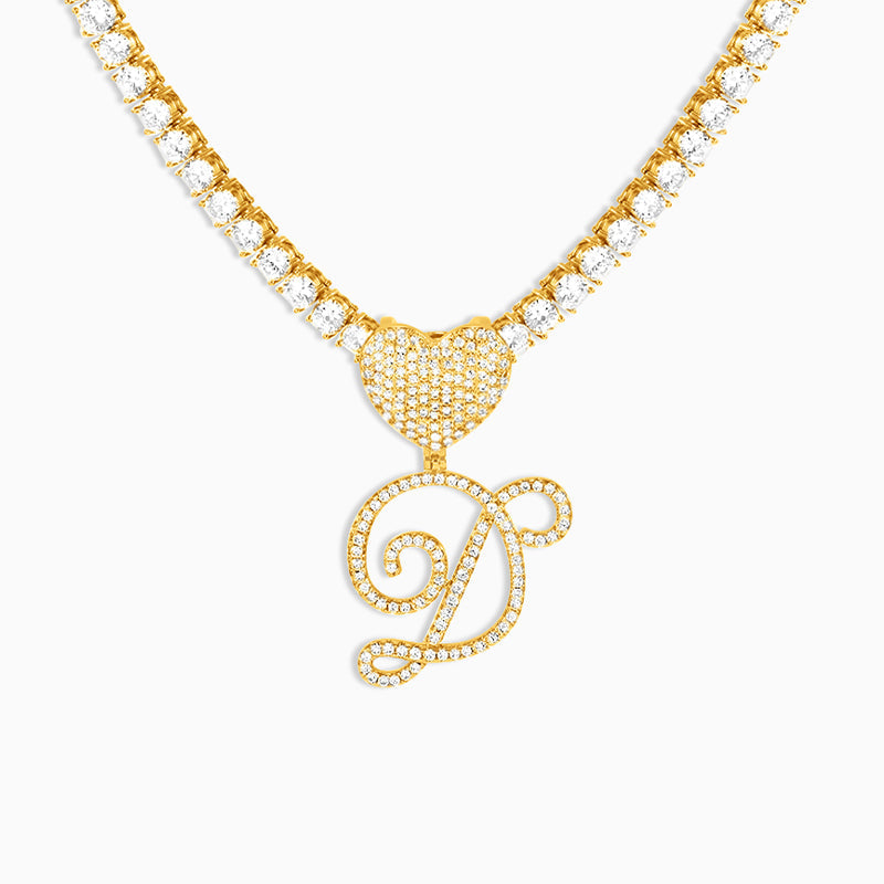 Heart Charm Initial Necklace