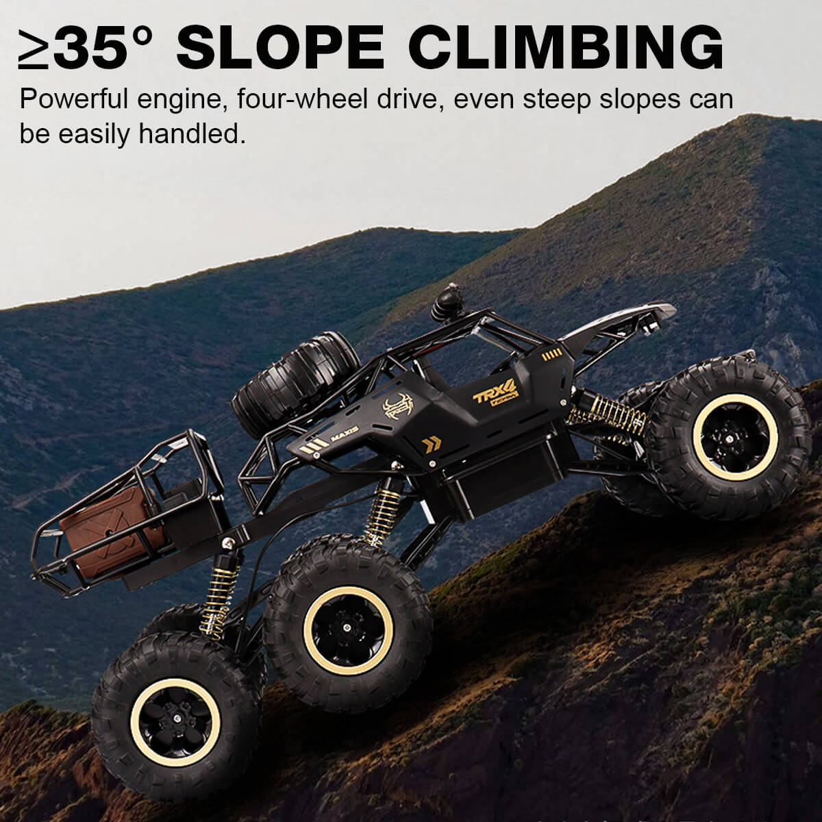 TERRAMAX – 6WD RC Monster Truck with LED Lights, 52 km/h Speed, Off-Road Fun
