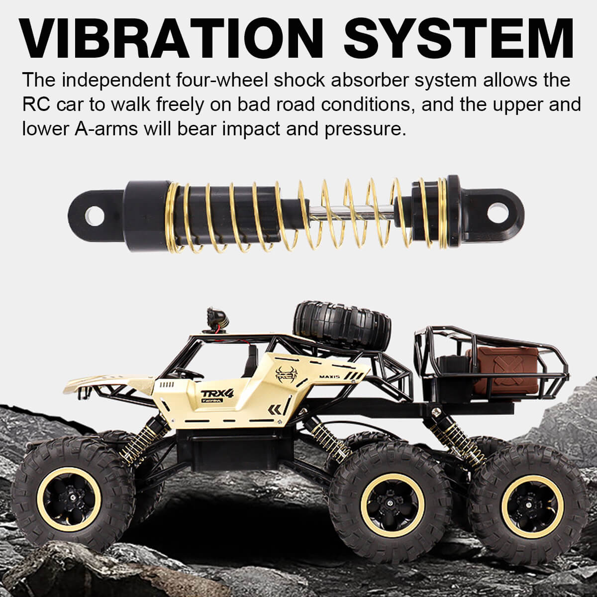 TERRAMAX – 6WD RC Monster Truck with LED Lights, 52 km/h Speed, Off-Road Fun