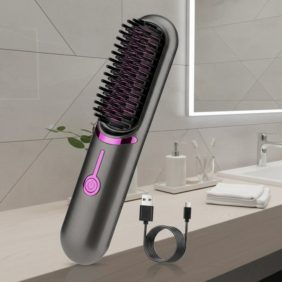 Tima Styler – Wireless Hair Straightening Brush for Smooth, Frizz-Free Styling