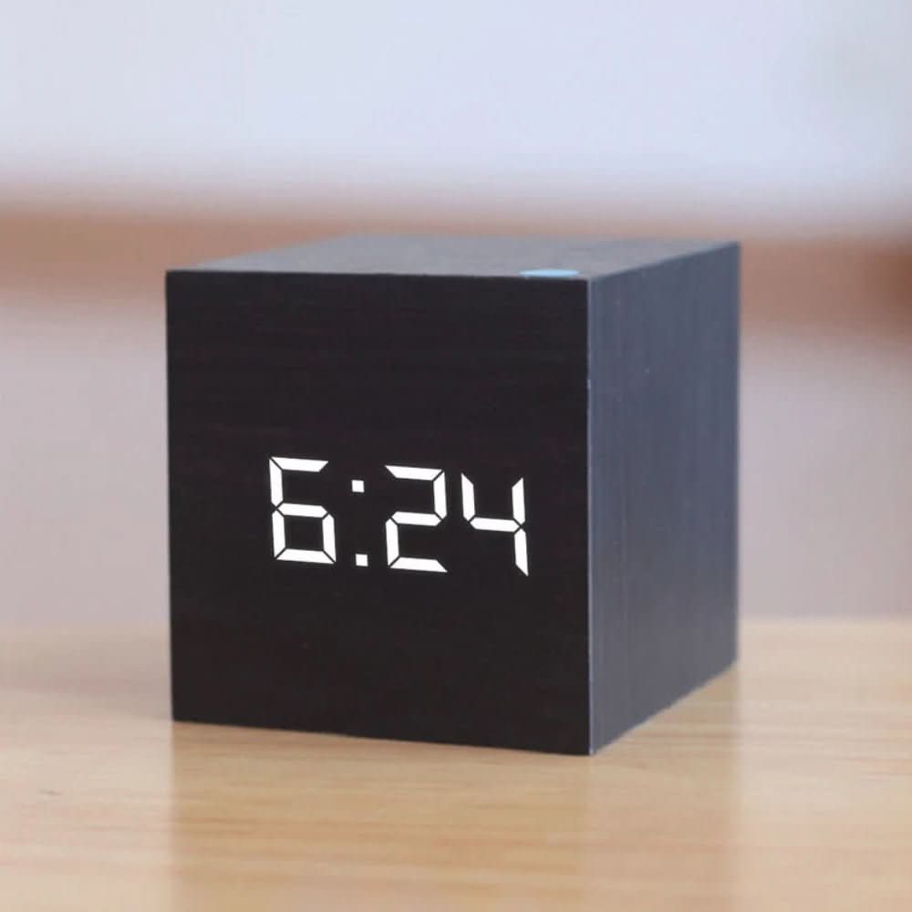 ZENICUBE – Minimalist LED Alarm Clock with Time, Date & Temperature Display