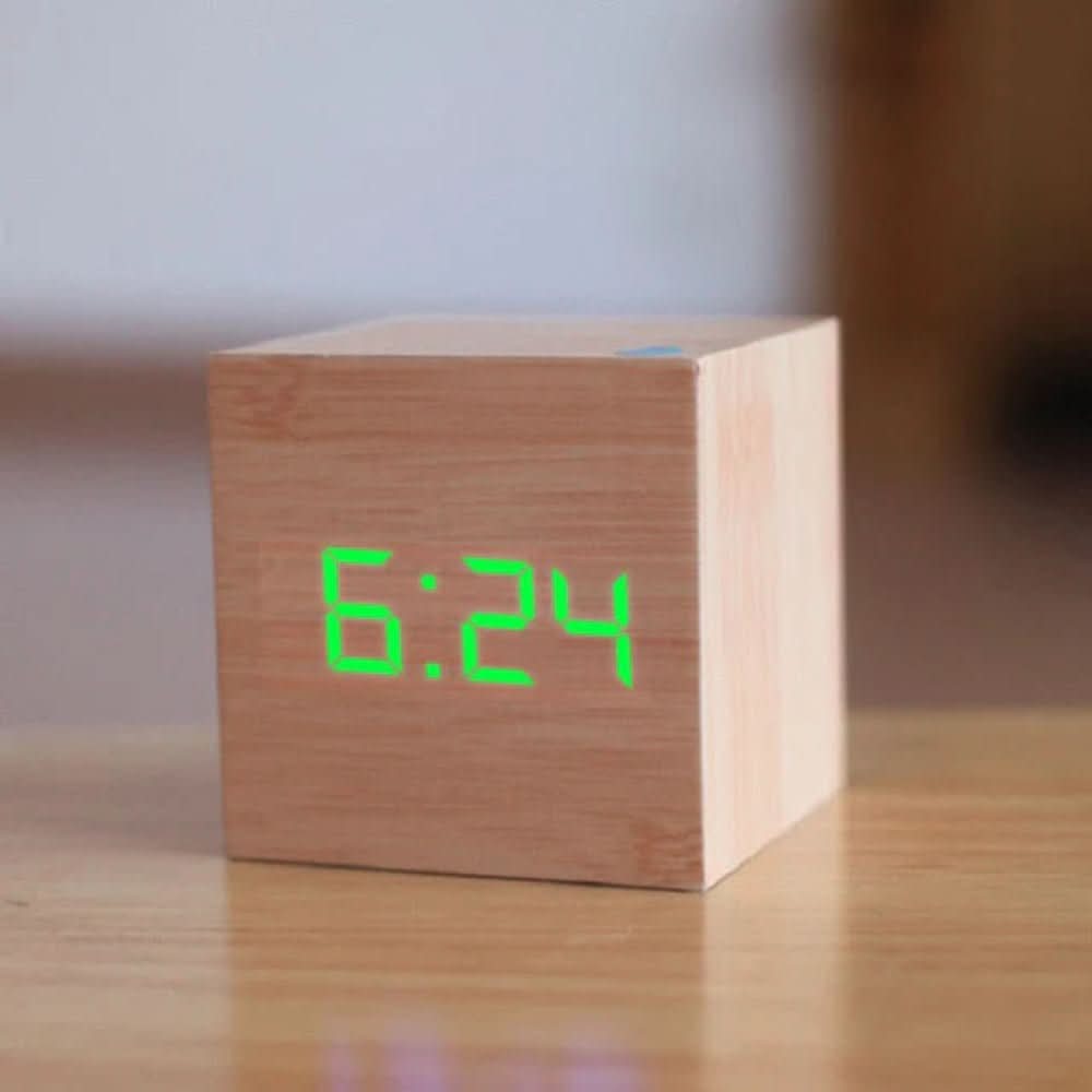 ZENICUBE – Minimalist LED Alarm Clock with Time, Date & Temperature Display