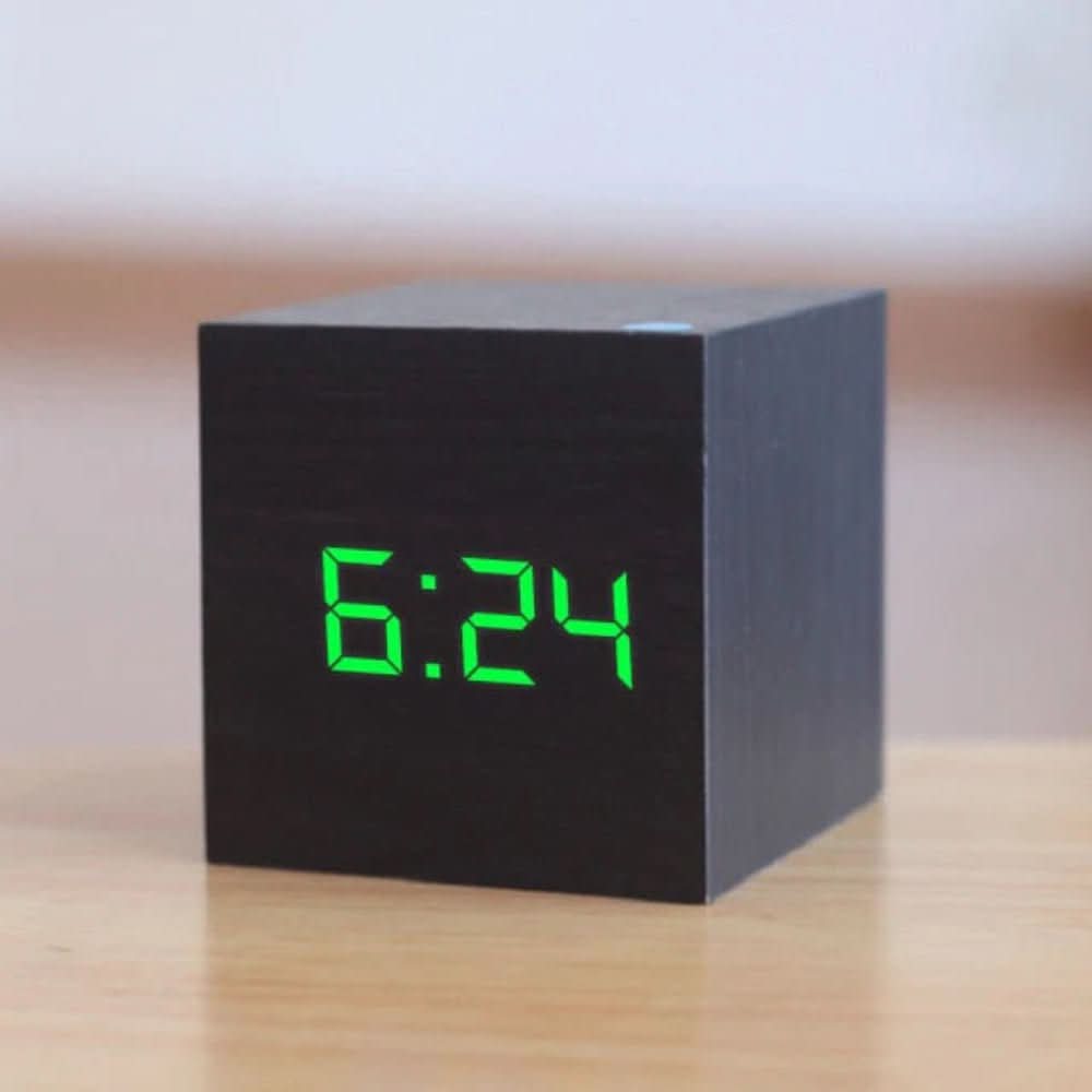 ZENICUBE – Minimalist LED Alarm Clock with Time, Date & Temperature Display