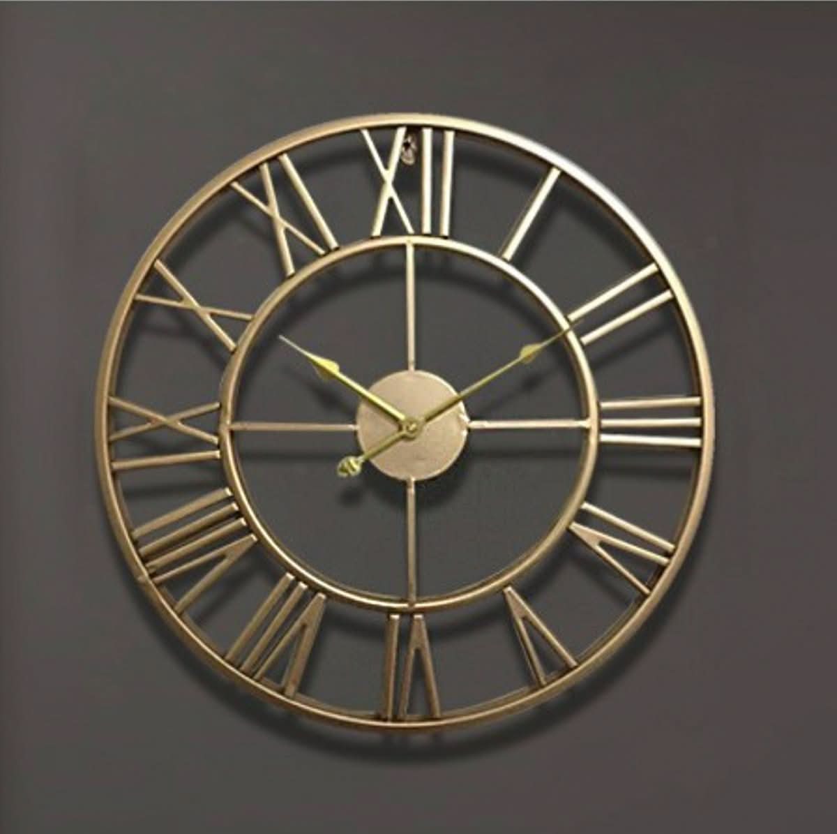 TIMEMESH – Skeleton Wall Clock with Silent Non-Ticking Mechanism