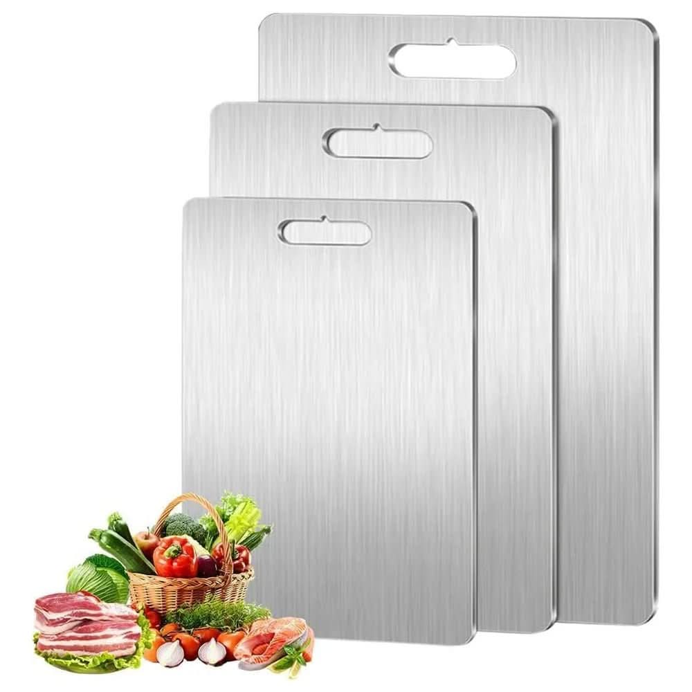 STEELCLEAN – Antibacterial Stainless Steel Cutting Board for Hygienic Food Prep