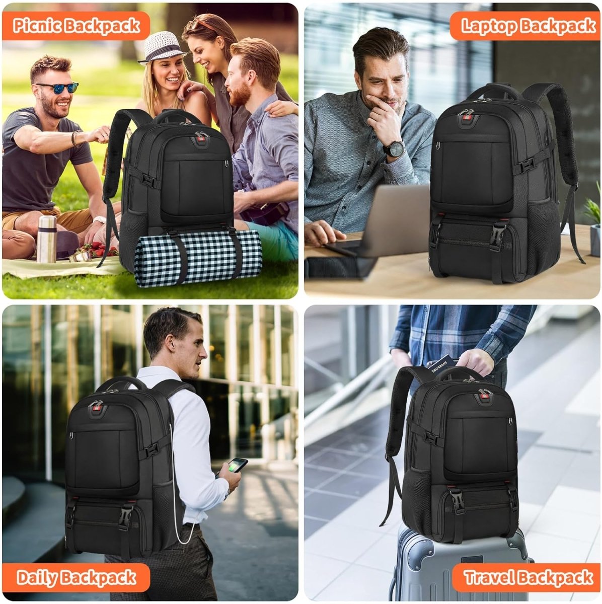 TRAVELNEST – Laptop Backpack with Insulated Food Compartment & USB Port