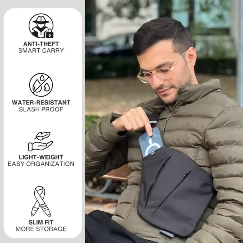 TRAVLOCK – Anti-Theft Crossbody Bag with RFID Protection and Waterproof Design