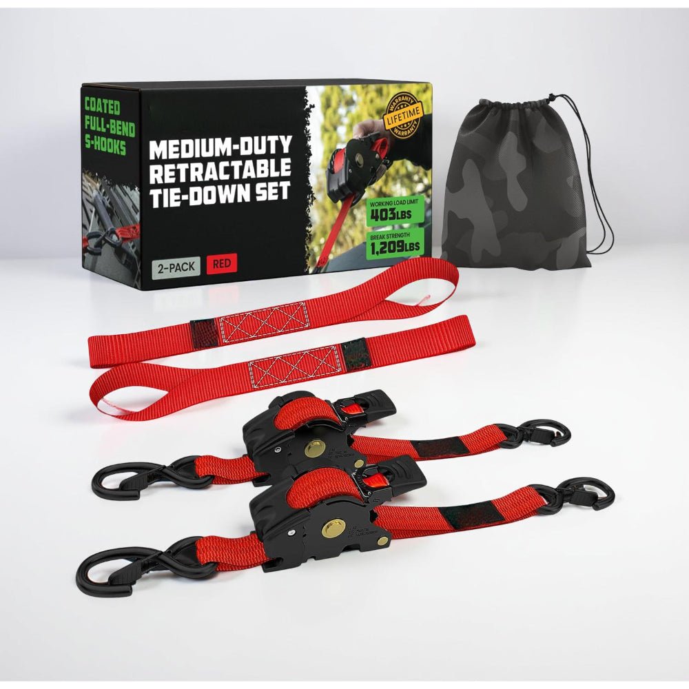 TRUCKBIND – Heavy Duty Retractable Ratchet Straps for Cargo Security