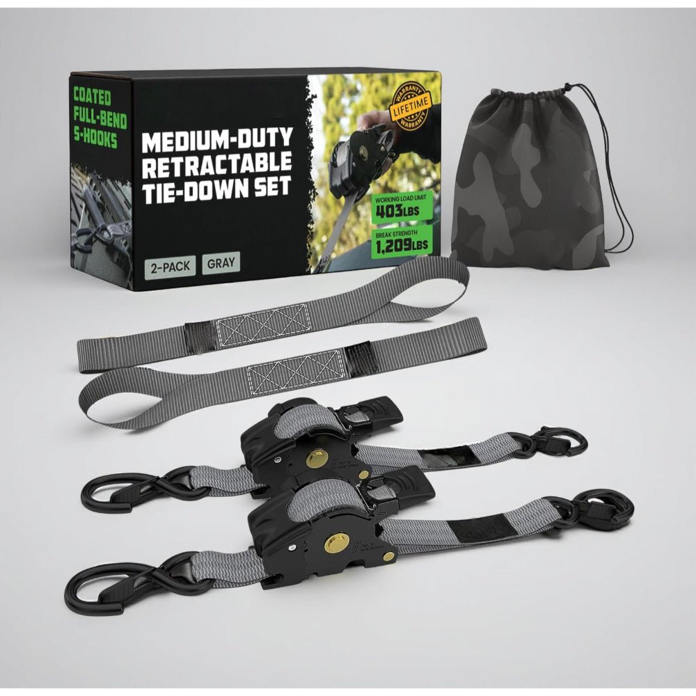 TRUCKBIND – Heavy Duty Retractable Ratchet Straps for Cargo Security
