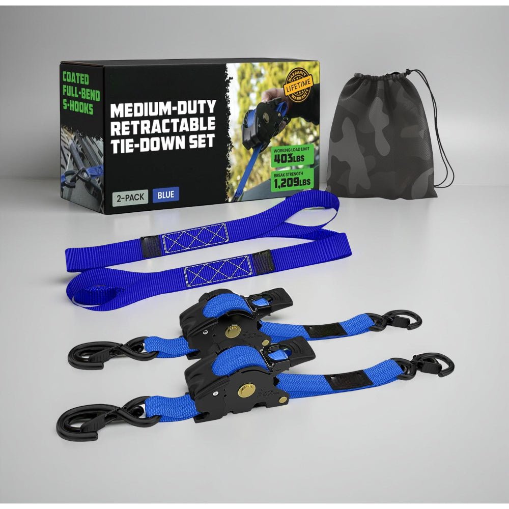 TRUCKBIND – Heavy Duty Retractable Ratchet Straps for Cargo Security