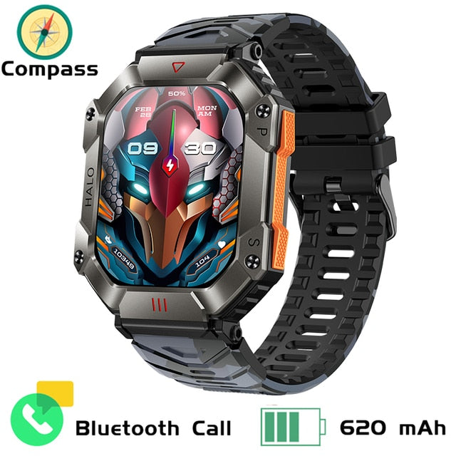 620mAh Large Battery Durable Military Smart Watch Men