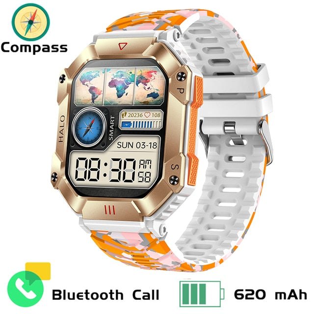 620mAh Large Battery Durable Military Smart Watch Men