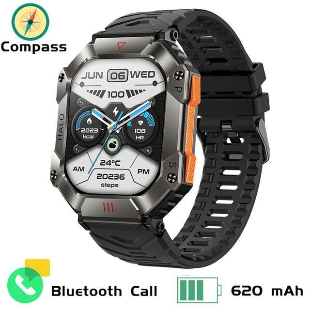620mAh Large Battery Durable Military Smart Watch Men