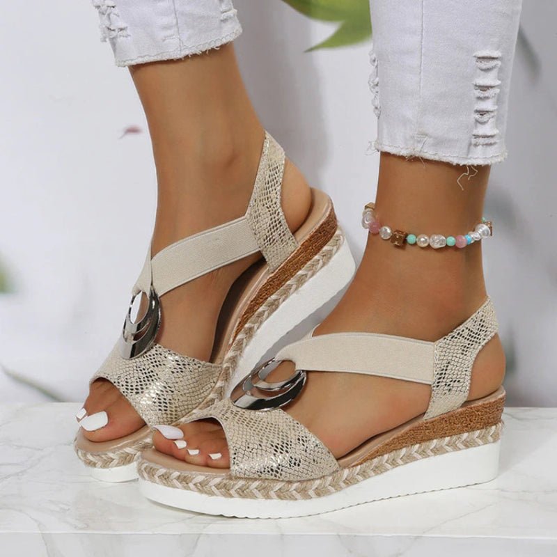 VELINA – Women’s Adjustable Wedge Sandals with Effortless Comfort