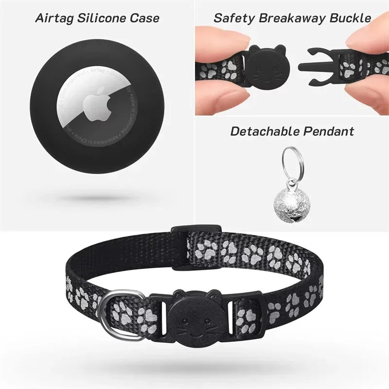 VELVETAIL SOFTCUB – Reflective Cat Collar with Airtag Holder and Safety Bell