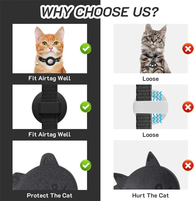 VELVETAIL SOFTCUB – Reflective Cat Collar with Airtag Holder and Safety Bell