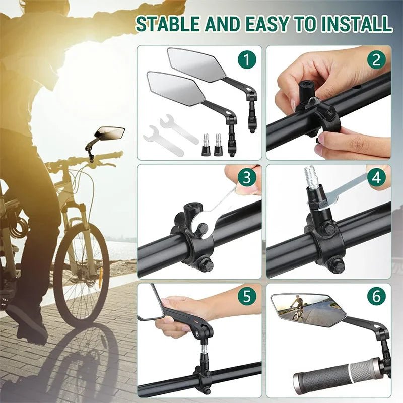 VIEWMAX CYCLEX – Adjustable Bike Rear View Mirror with Wide-Angle Visibility