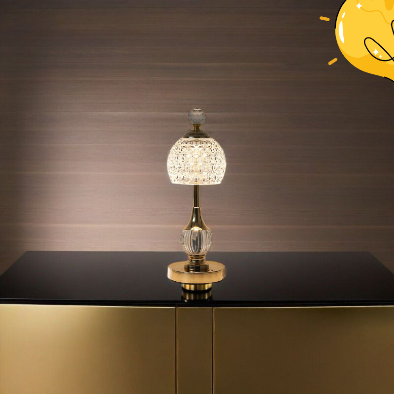 Gold Glass Table Lamp