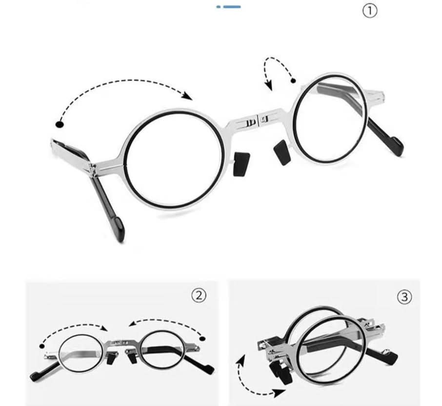 VisionFold Compact Folding Glasses – Ultra-Light, Durable Reading Glasses with Flexible Scratch-Resistant Lenses