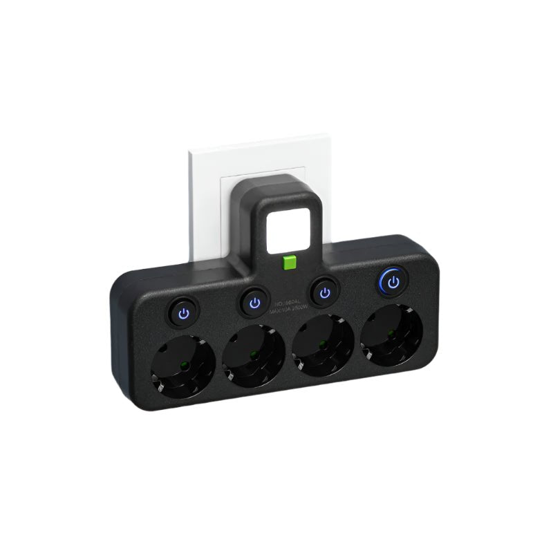 VOLTARA – Compact 4-Socket Extension with USB Charging & Safety Lock