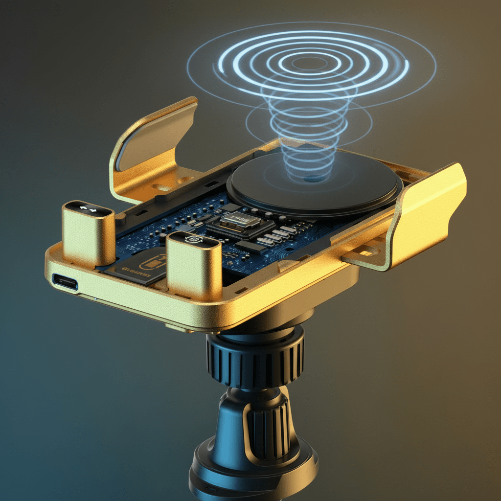 VOLTDRIVE – 2-in-1 Car Mount & Wireless Charger with Hands-Free Auto Rotation