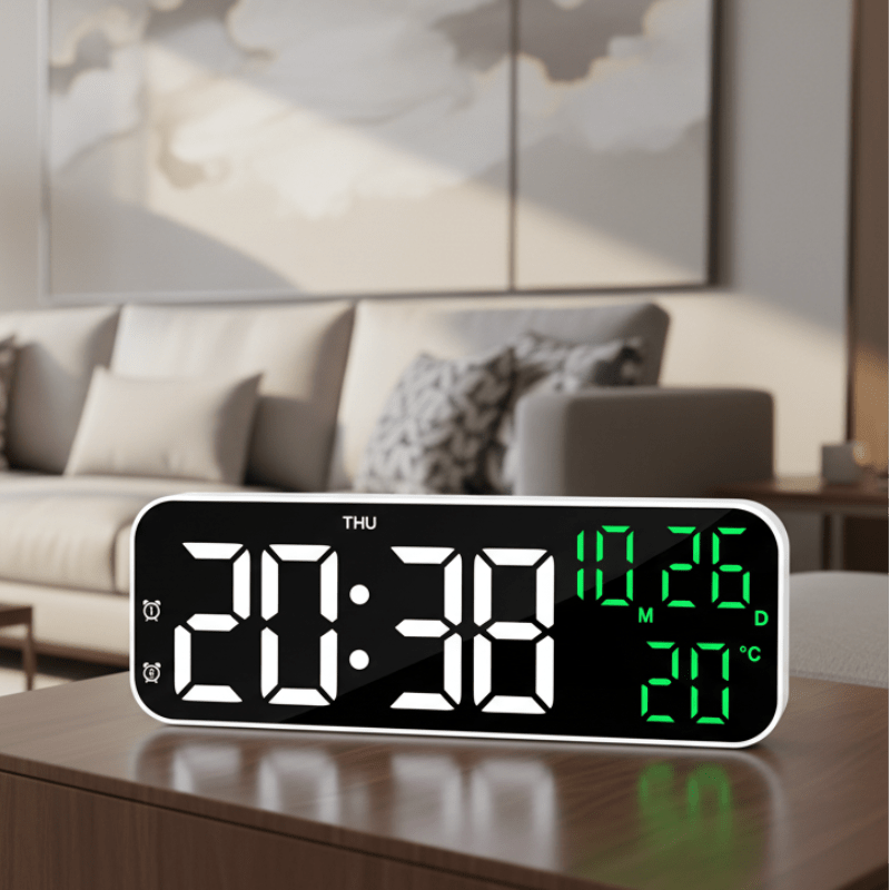 VOXSYNC – LED Digital Alarm Clock with Voice Control & Temperature Display
