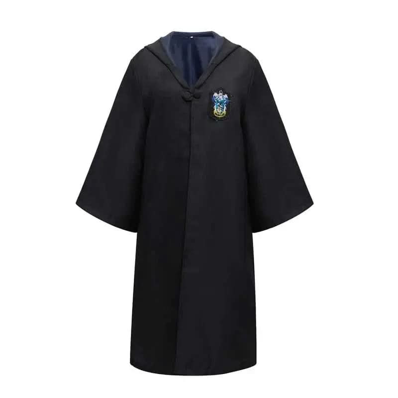 Wizard Costume Robe Hooded Embroidered Ankle Length