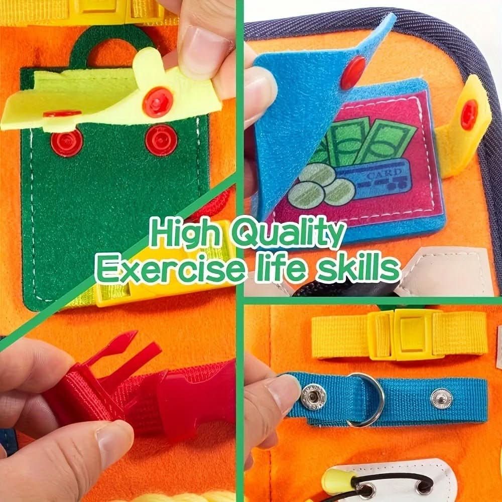 WONDERTOTS - Montessori Sensory Book, ftui Early Learning Adventure for Ages 2–5 with Interactive Felt Storage