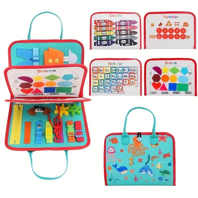 WONDERTOTS - Montessori Sensory Book, ftui Early Learning Adventure for Ages 2–5 with Interactive Felt Storage