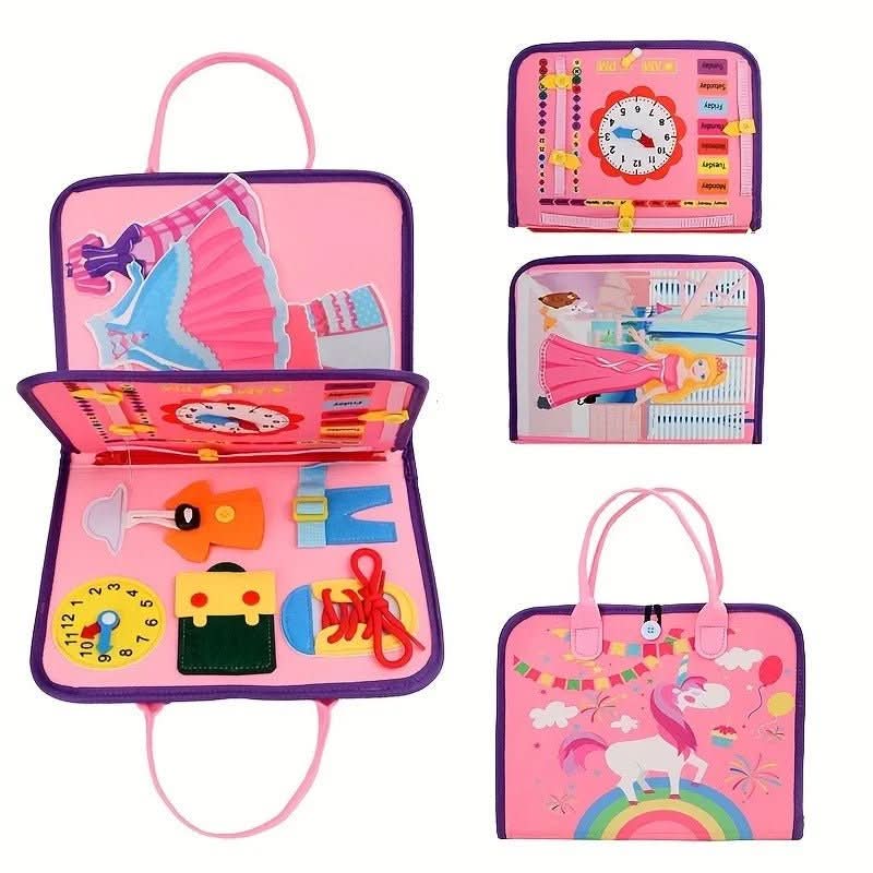 WONDERTOTS - Montessori Sensory Book, ftui Early Learning Adventure for Ages 2–5 with Interactive Felt Storage