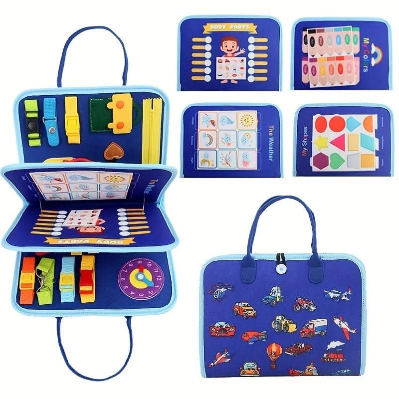 WONDERTOTS - Montessori Sensory Book, ftui Early Learning Adventure for Ages 2–5 with Interactive Felt Storage