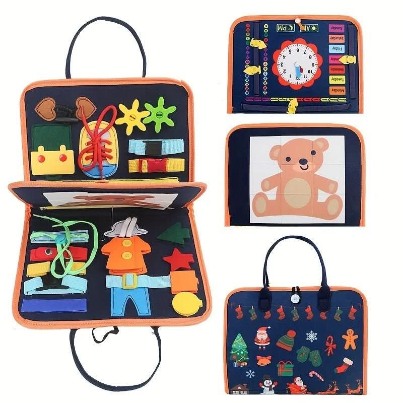 WONDERTOTS - Montessori Sensory Book, ftui Early Learning Adventure for Ages 2–5 with Interactive Felt Storage