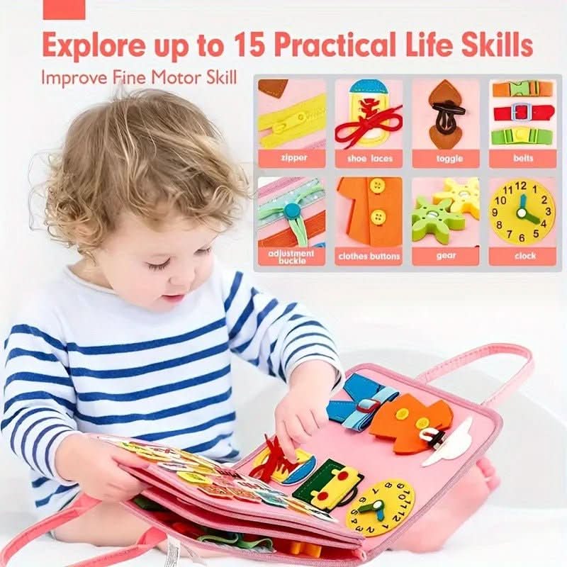 WONDERTOTS - Montessori Sensory Book, ftui Early Learning Adventure for Ages 2–5 with Interactive Felt Storage