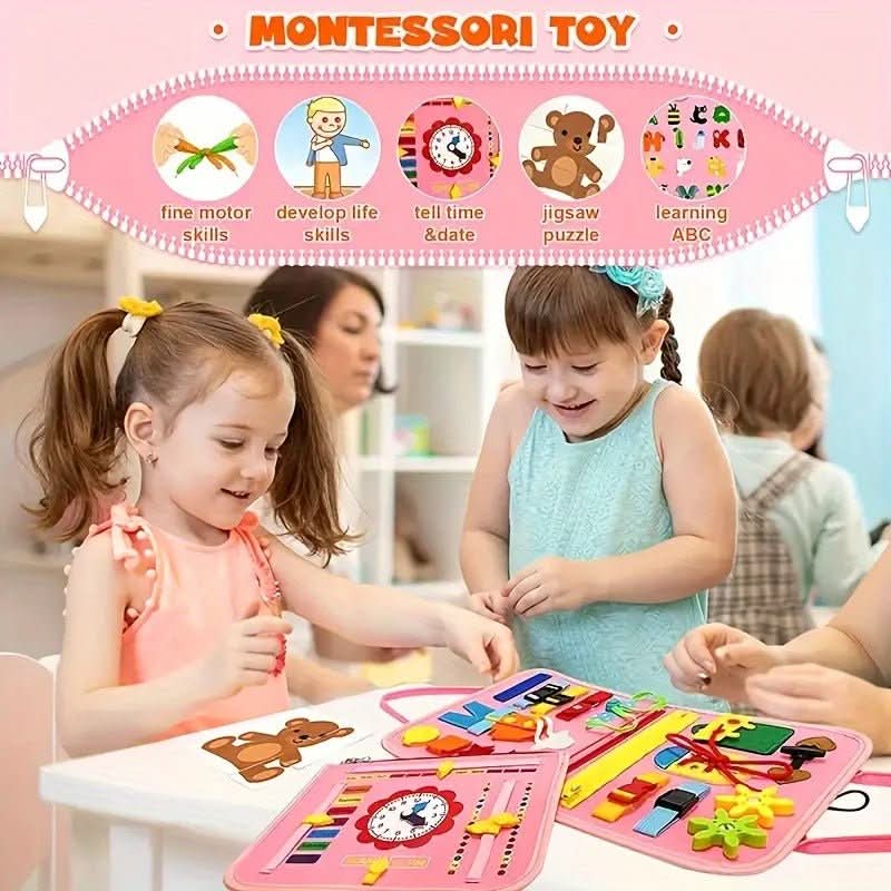 WONDERTOTS - Montessori Sensory Book, ftui Early Learning Adventure for Ages 2–5 with Interactive Felt Storage