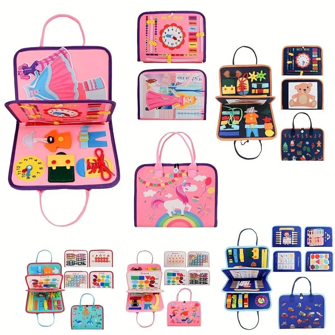 WONDERTOTS - Montessori Sensory Book, ftui Early Learning Adventure for Ages 2–5 with Interactive Felt Storage